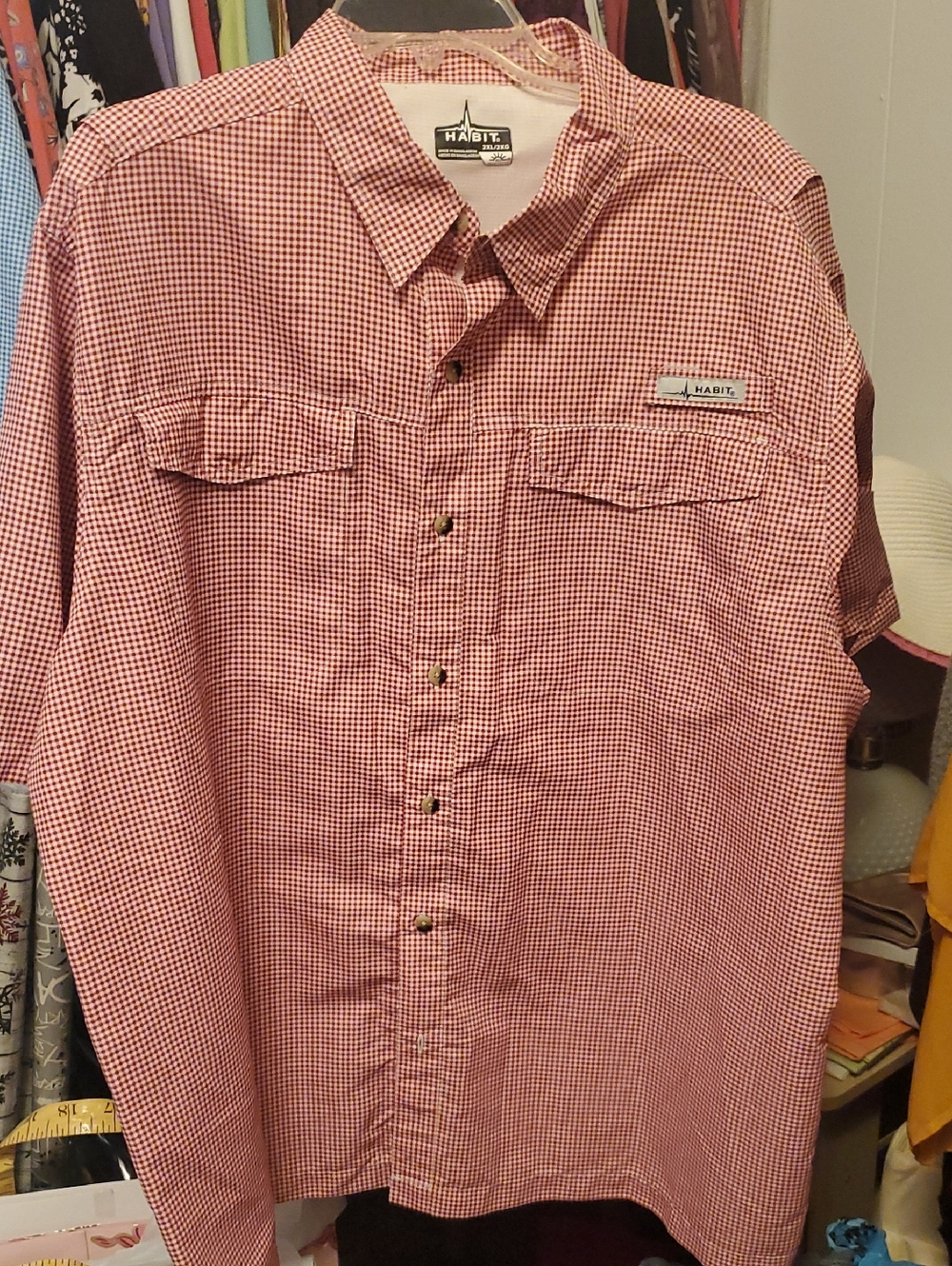 Habit Red Gingham Casual Button-Down Shirt